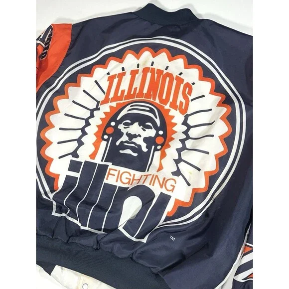 Vintage Illinois Fighting ILLINI Chalk Line Fanimation Jacket XL USA 90s RARE